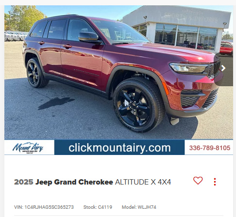 Black Friday 2025 Jeep Grand Cherokee Altitude