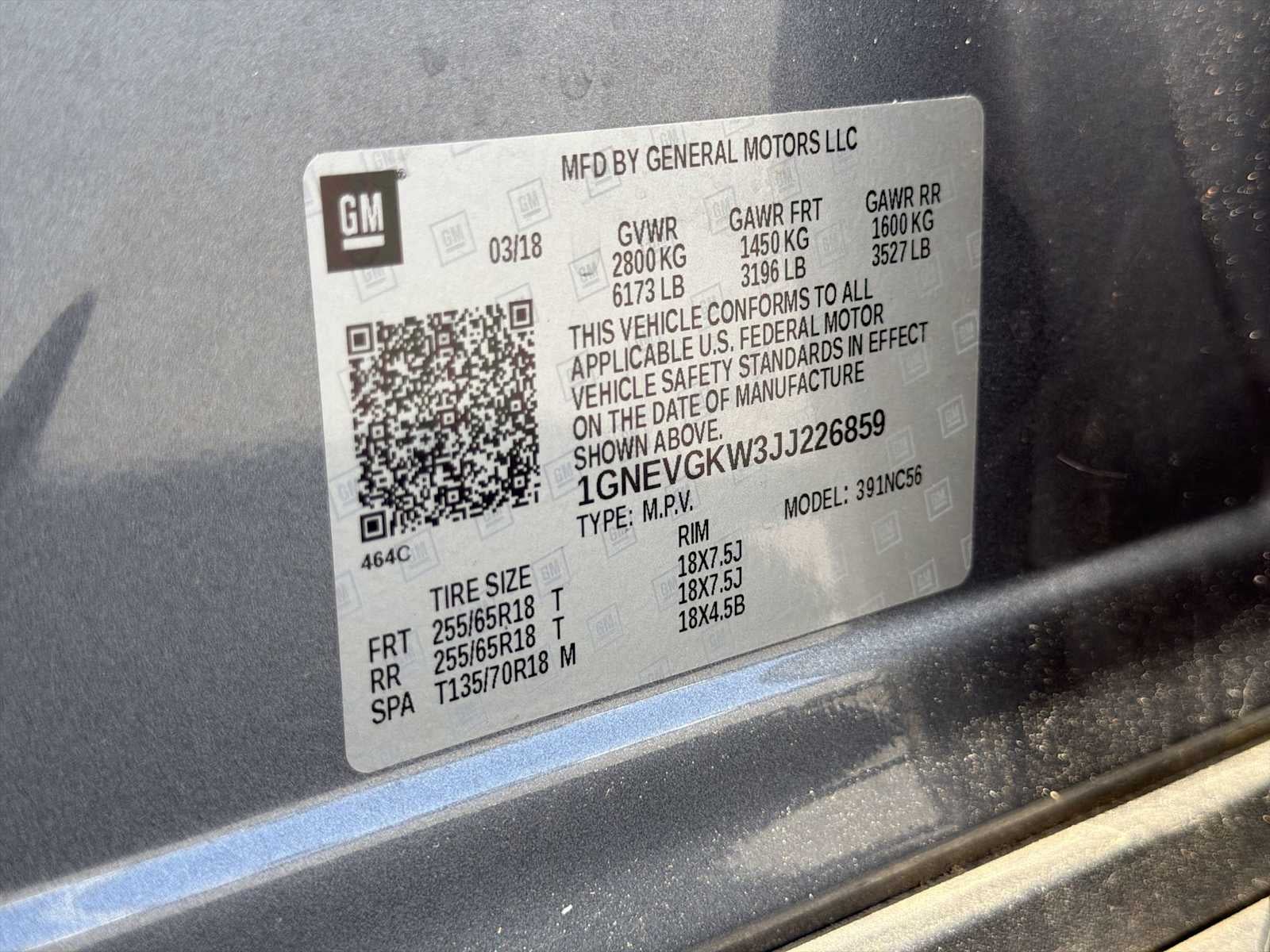 2018 Chevrolet Traverse LT Cloth