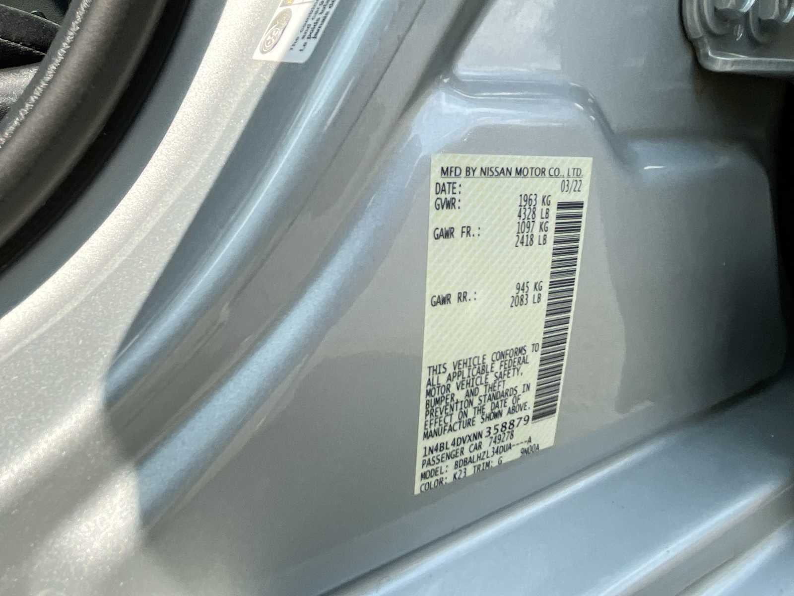 2022 Nissan Altima 2.5 SV